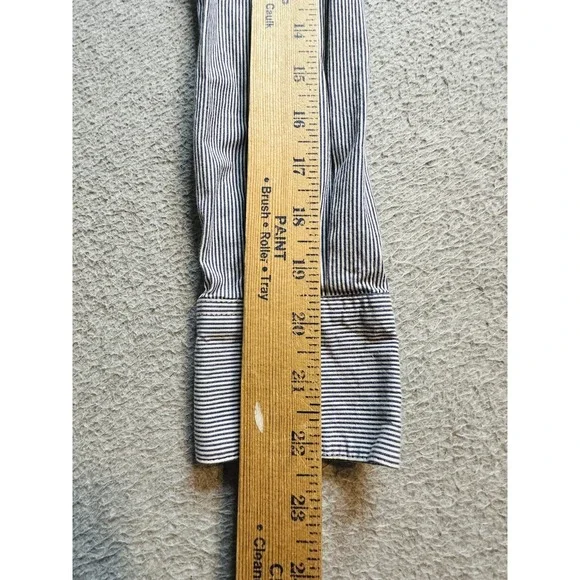 Ariat REAL Shirt Womens Medium Blue White Stripe Fitted Western Button Up